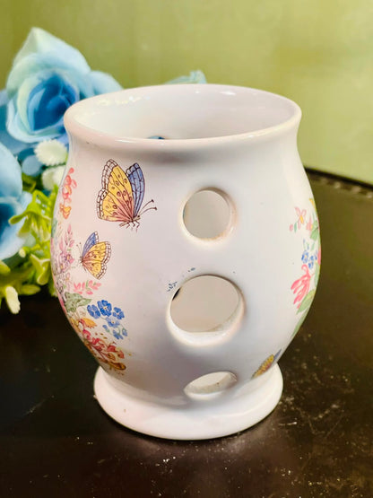 Butterfly Floral Ceramic Wax Melt & Oil Burner 10cm
