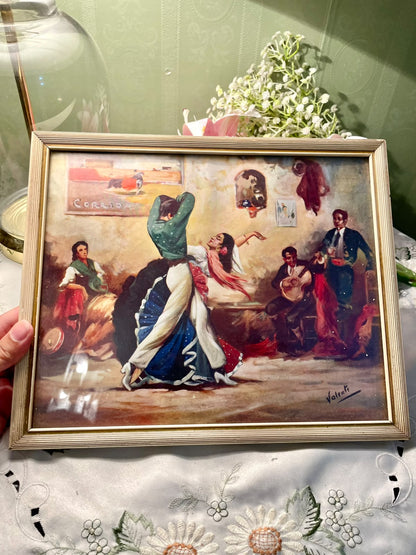 vintage mid-century oil painting by Spanish artist Francisco
Rodriguez Sánchez Clement 12 inch