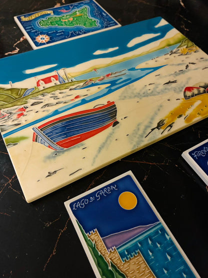 Decorative Ceramic Travel Plaques – Hand-Painted with Scenic Views of Italy