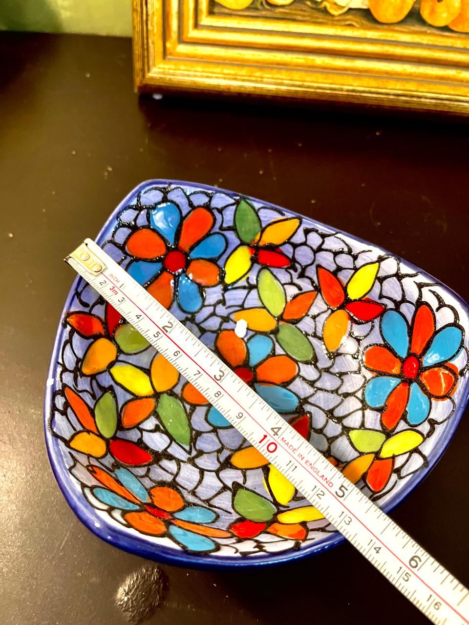 6 Inch Hand-Painted Floral Ceramic Bowl – Colorful Artisan Dish