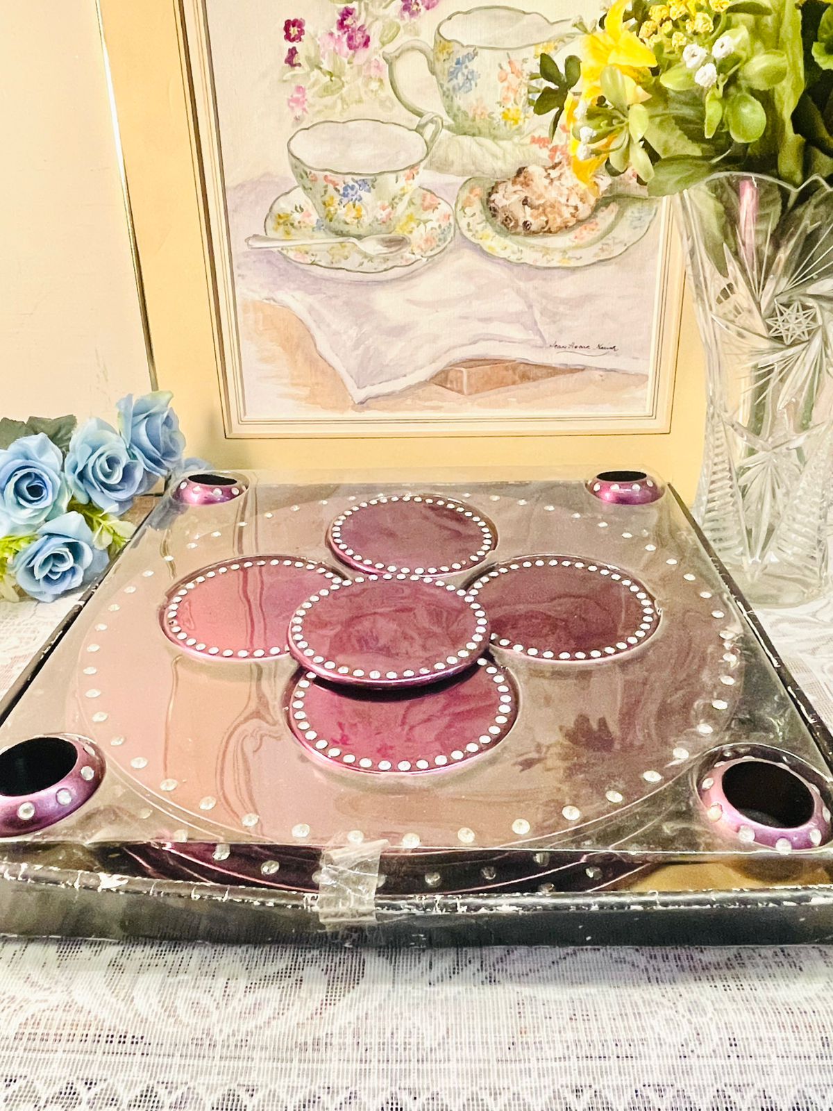 Resin Coaster Set – 5 Large & 5 Small with napkins holder