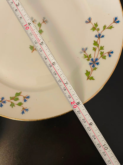 Limoges Floral Porcelain Plate Set of 8 with Gold Trim