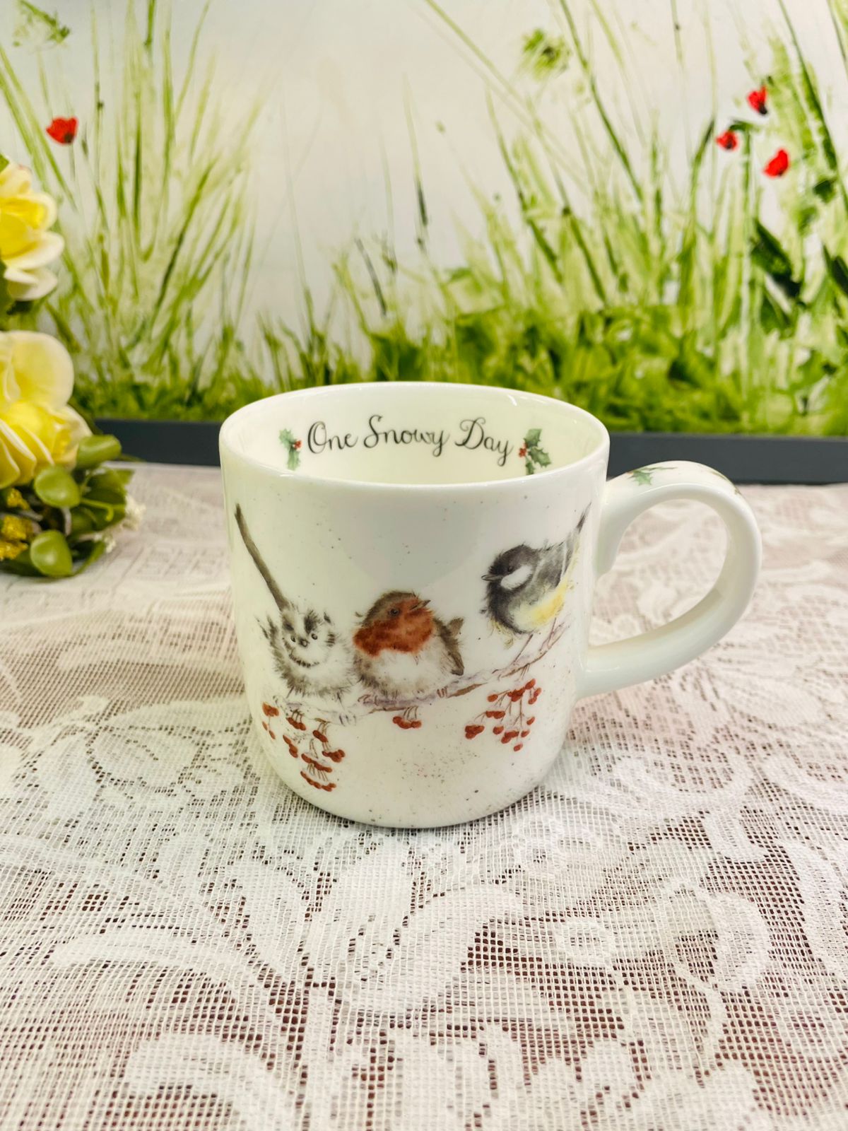 Royal Worcester Wrendale Designs “One Snowy Day” Mug by Hannah Dale