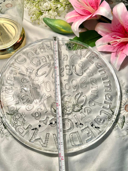 Clear Typography Large Serving Platter – Approx. 12 Inch