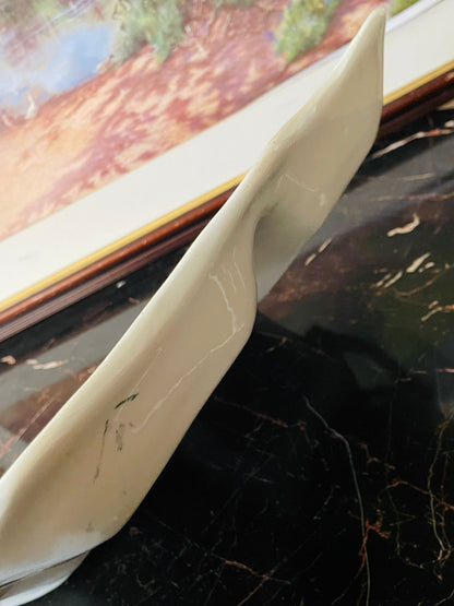 Vintage Hand-Painted Italian Extra Large Ceramic Serving Tray – 4-Sided Floral Dish, Made in Italy