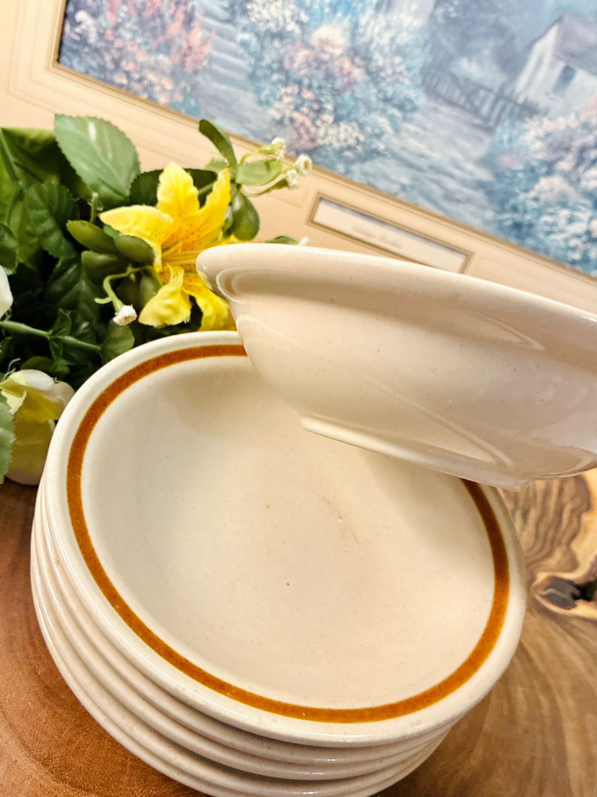 Mountain Wood Stoneware Bowls Set of 6