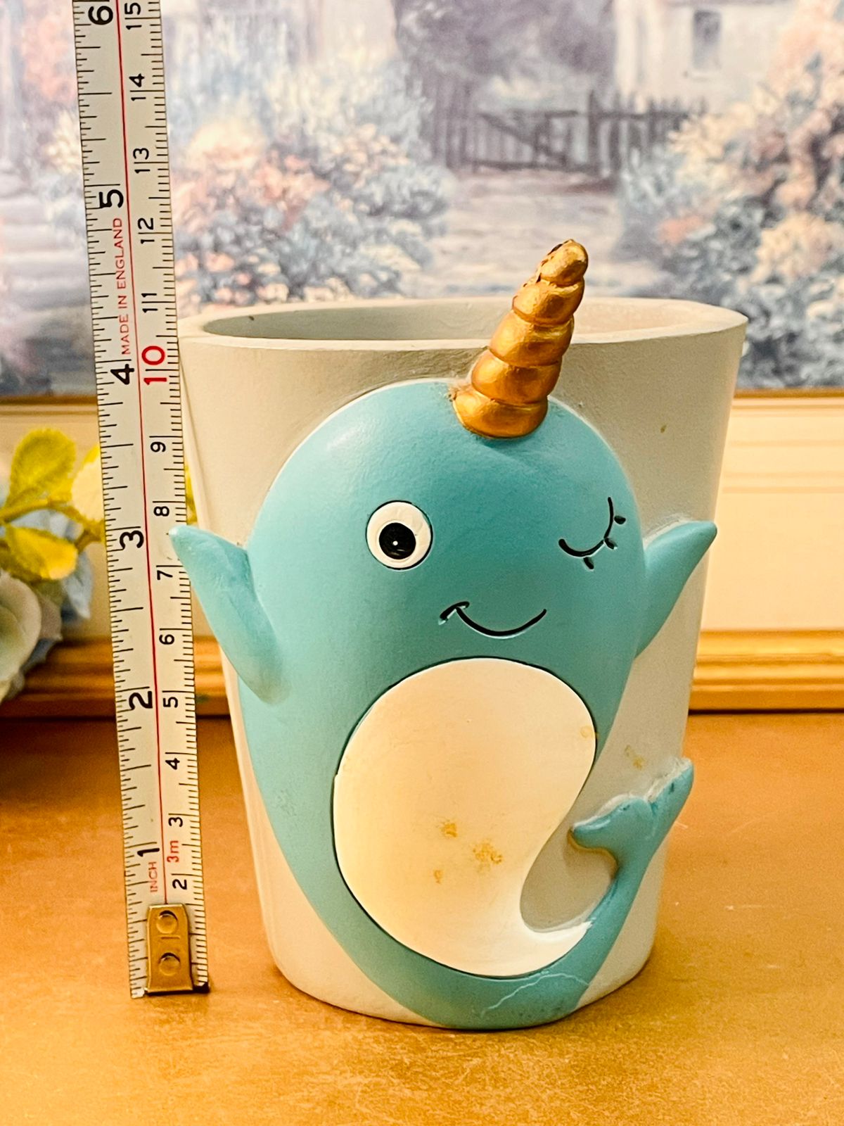 Cute Narwhal Planter Ceramic Kids Animal Plant Pot