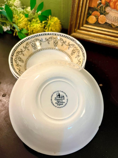Churchill Staffordshire Soup Bowls Set of 4 – 6 Inch Vintage England