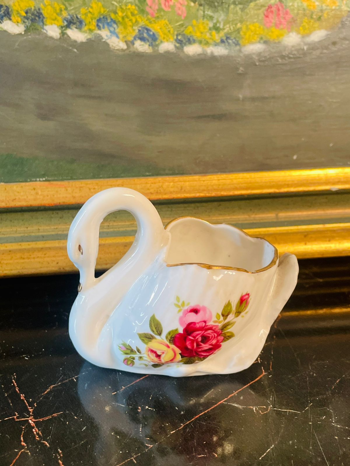 Royal Crown Fine Bone China Mini Decorative Pitcher – “Old Country Roses” Design – England