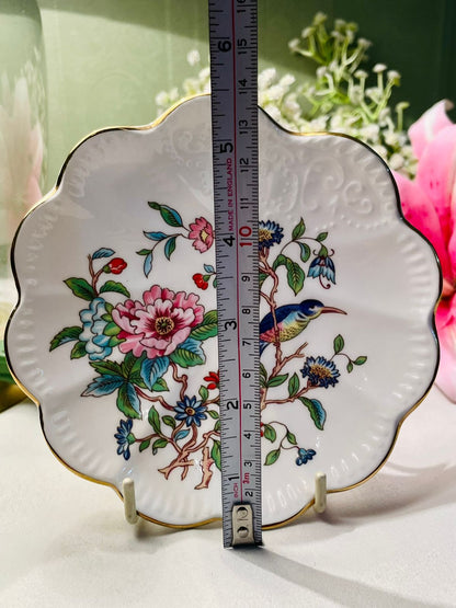 Aynsley Pembroke Fine Bone China Floral Bird Plate 13cm