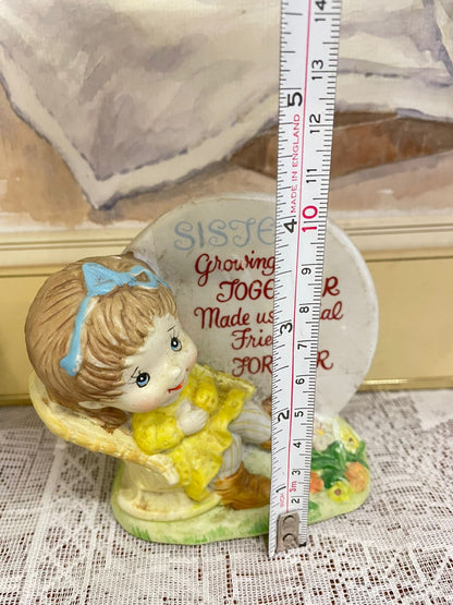 Sister Figurine - "Growing Together, Friends Forever" Ceramic Collectible