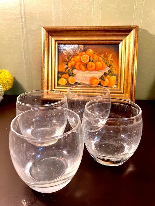 Set of 4 Clear Glass Tumblers – 4 Inch