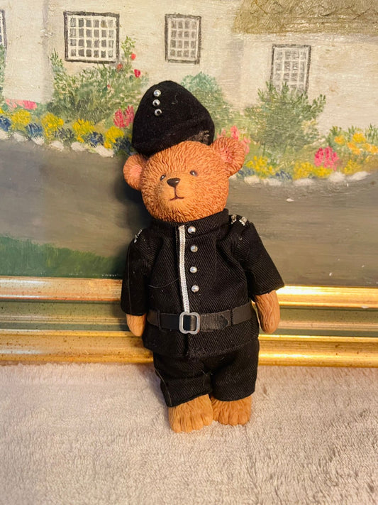 Vintage Russ Teddy Town Plastic  policeman bear – Dressed Collectible Toy
