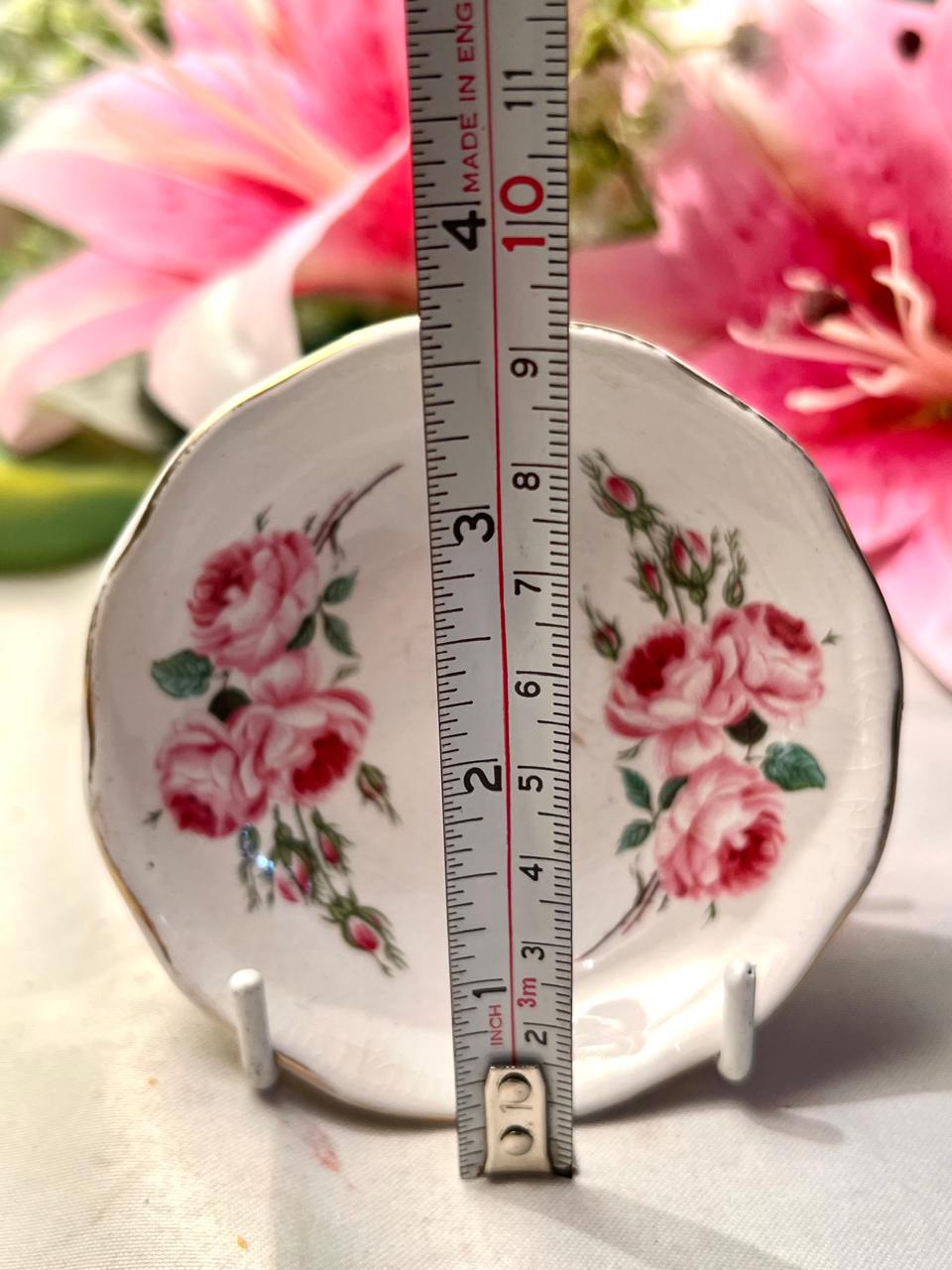 Old Foley James Kent Chintz Rose Decorative Plate Staffordshire England Approx. 9 cm