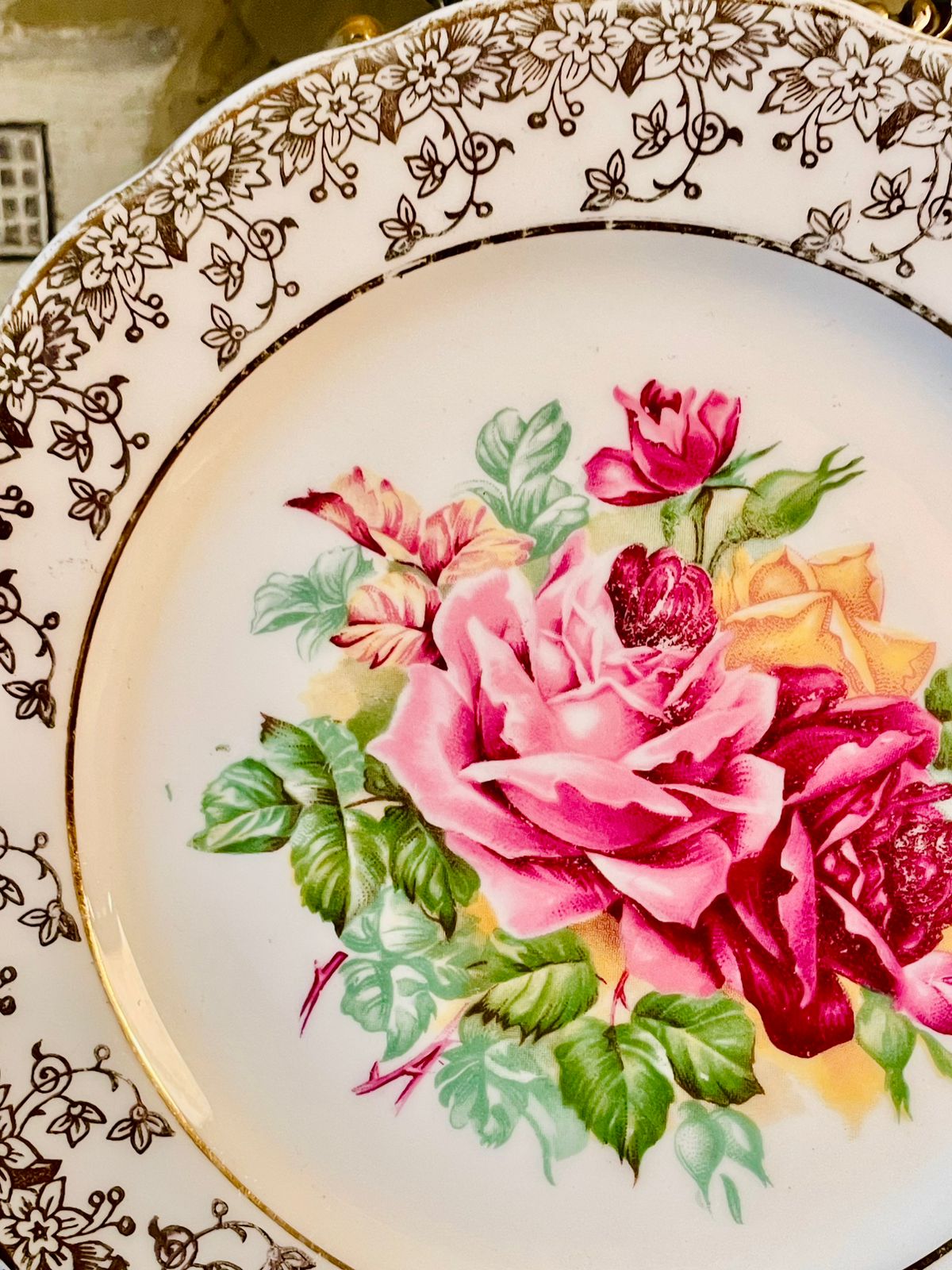 Dubany Fine English Bone China Floral & Gold Gilded Decor Plate – 6 Inch