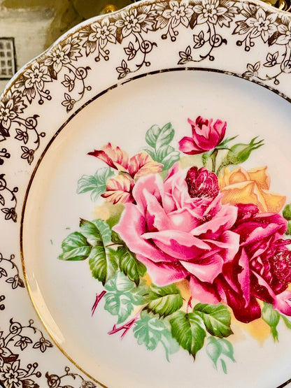 Dubany Fine English Bone China Floral & Gold Gilded Decor Plate – 6 Inch