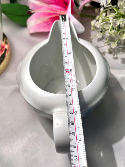 White Ceramic Gravy Boat Serving Jug 7.5 Inch