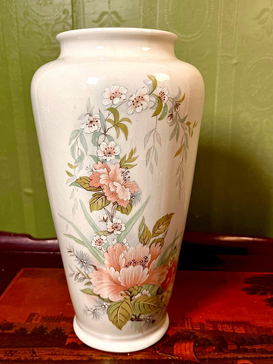 (Rare Find) Maling Ware Floral Ceramic Floor Vase | Made in England | 10 Inch