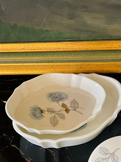 Vintage Wedgwood Blue Rose Vanity Set – 3 Pieces (England)