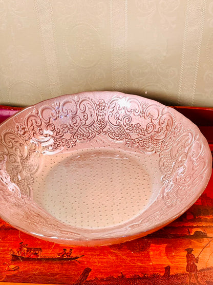 Ornate Clear Crystal Decorative Center Bowl 11"