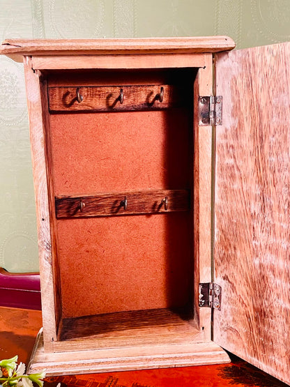 Wooden Feather-Print Key Cabinet – 11 Inch