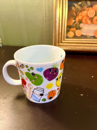 Kawaii Food Character Ceramic Mug – 4 Inch