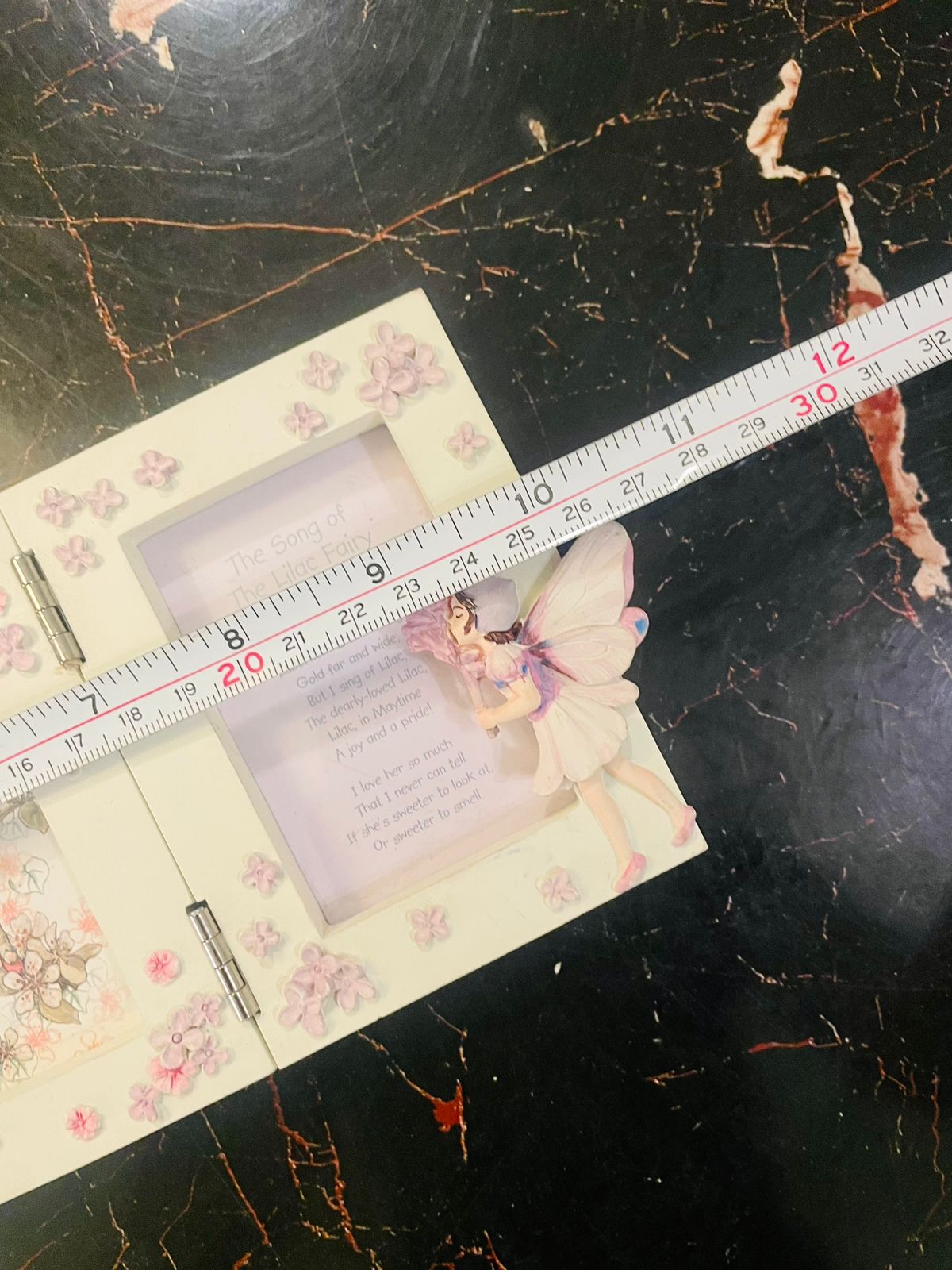 Flower Fairy Triple Photo Frame with Pink Floral Design