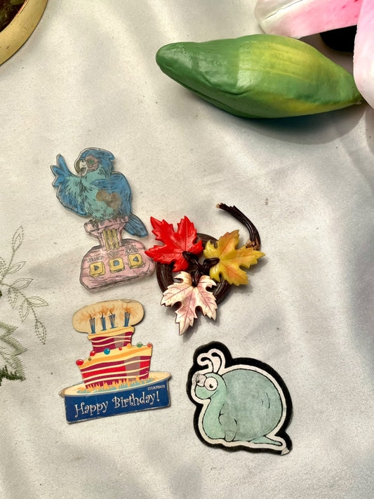 Vintage Novelty Fridge Magnets & Decorative Magnets – 4 Pieces