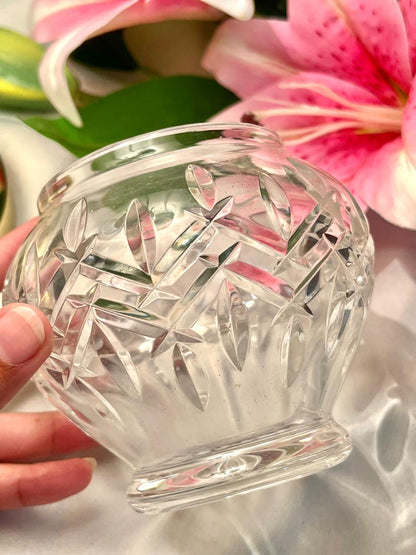 Clear Cut Crystal Round Vase – Approx. 4 Inch