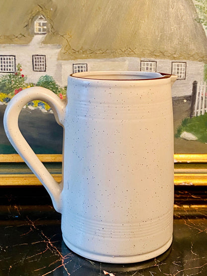 Vintage Stoneware Pitcher Jug – Handcrafted Apple Tree Design – 7.5 Inches Tall