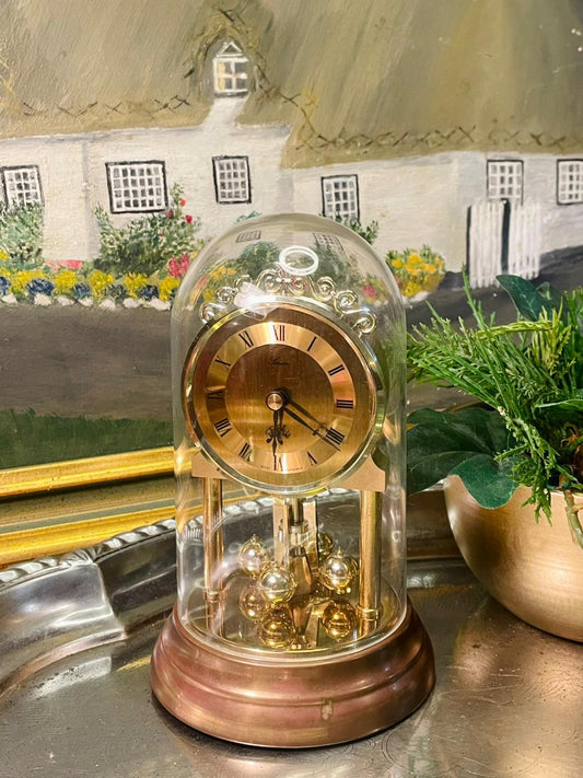 Bucherer brass quartz desk clock – Swiss vintage decor piece in Pakistan