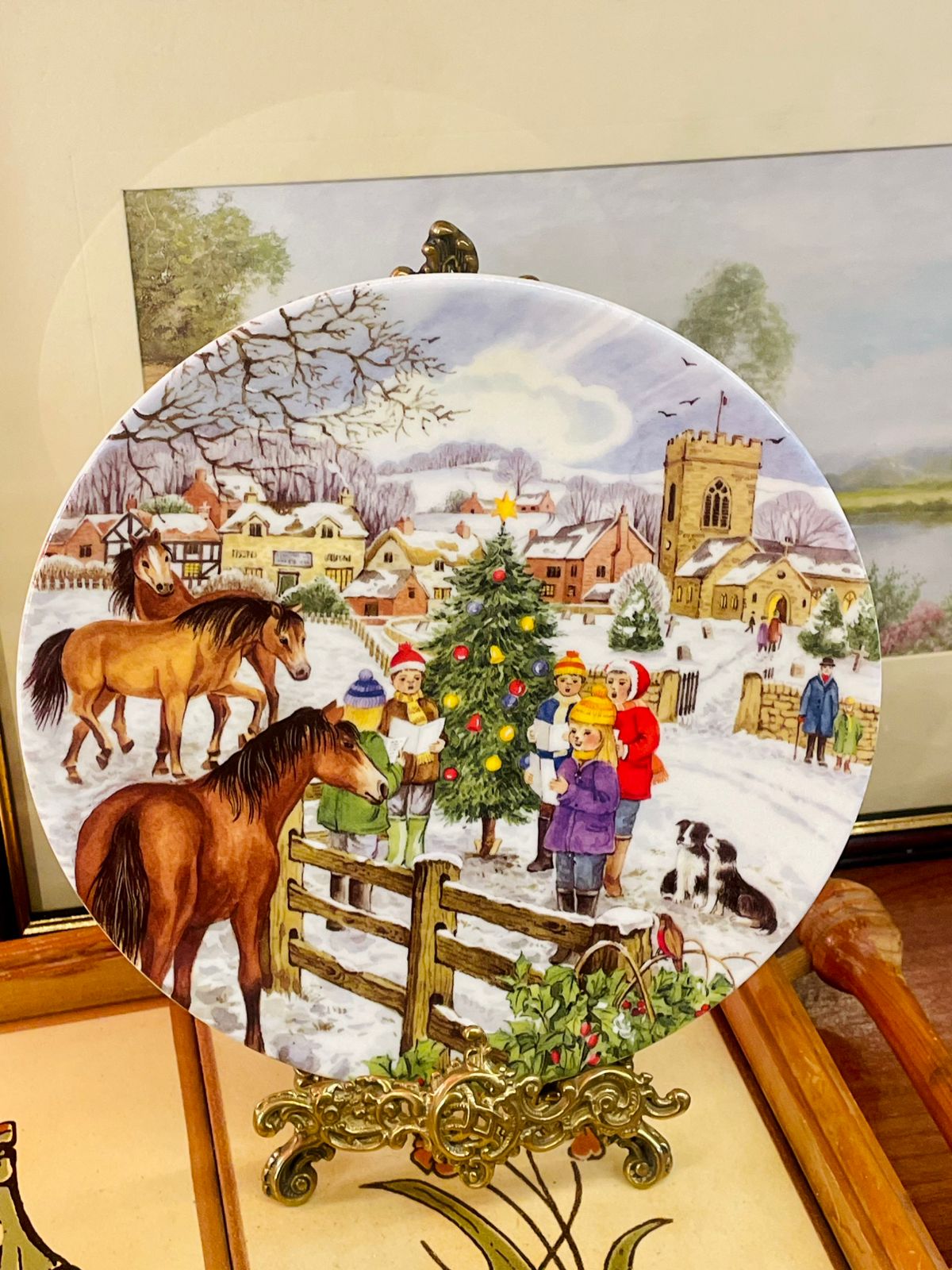 Wedgwood Bone China, Christmas Plate, The Carol Singers, Bradford Exchange, Limited Edition Plate, Holiday Decor, Tony Heritage Art, Collectible Display Plate, Winter Village Decor, English Fine China