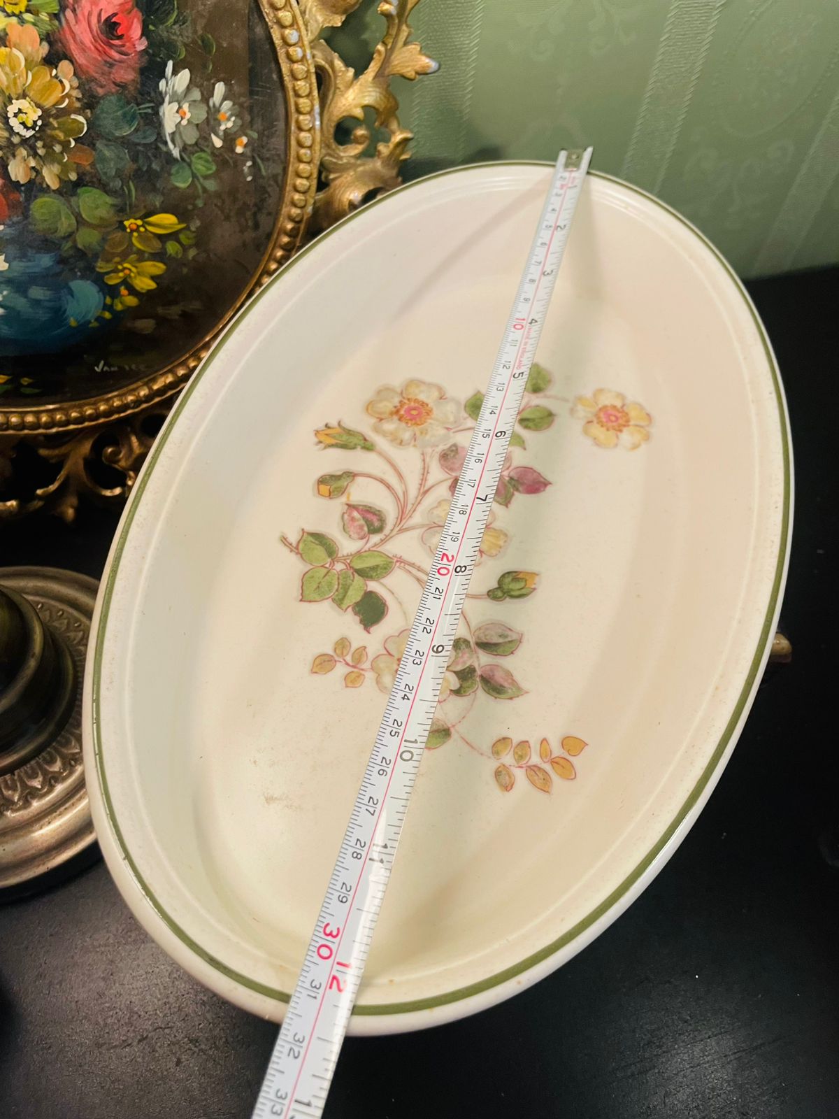 M&S Autumn Leaves English Ceramic Oval Serving Dish 12 Inch