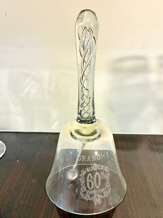 Engraved Crystal Glass Bell – Birthday Gift for Grandma, 60th Anniversary Edition