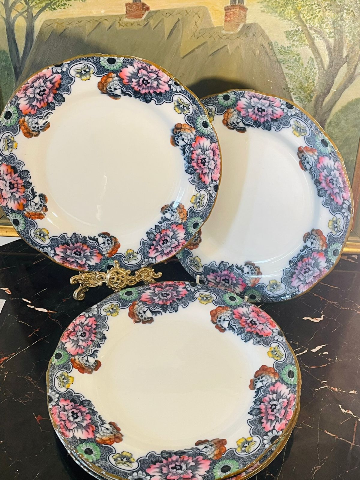 Set of 6 Vintage Cambridge Royal Semi-Porcelain Dinner Plates – Wood & Son England