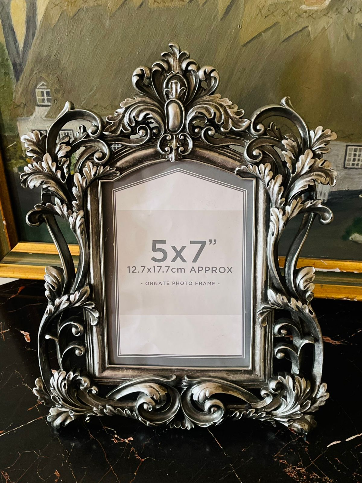 baroque photo frame, silver ornate frame, luxury picture frame,  tabletop frame, royal home decor, vintage style frame, elegant decor Pakistan, Sunset Kitchen, baroque frame decor, wedding photo frame, antique silver frame