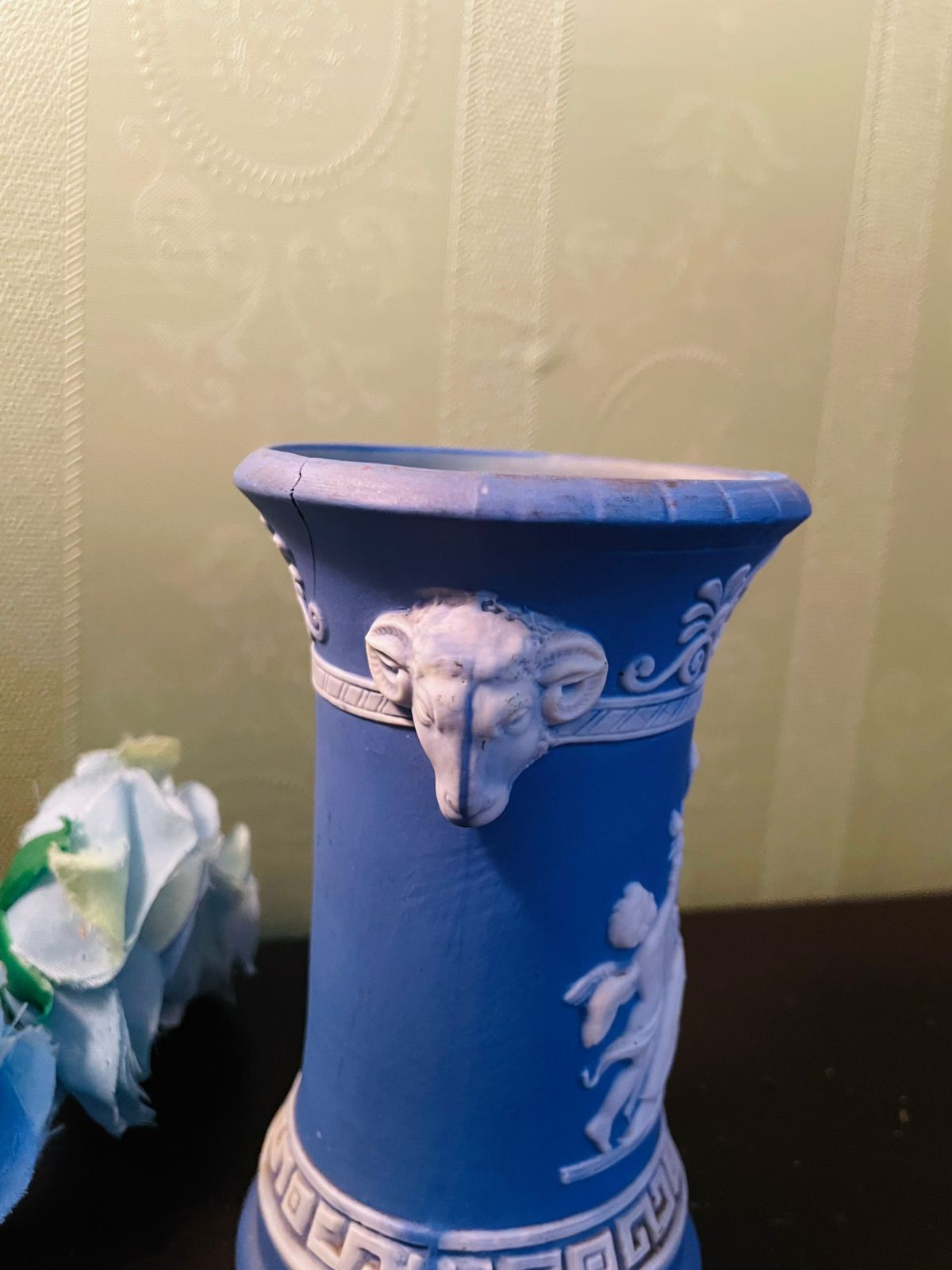 RARE FIND Wedgwood Style Blue Jasperware Vase