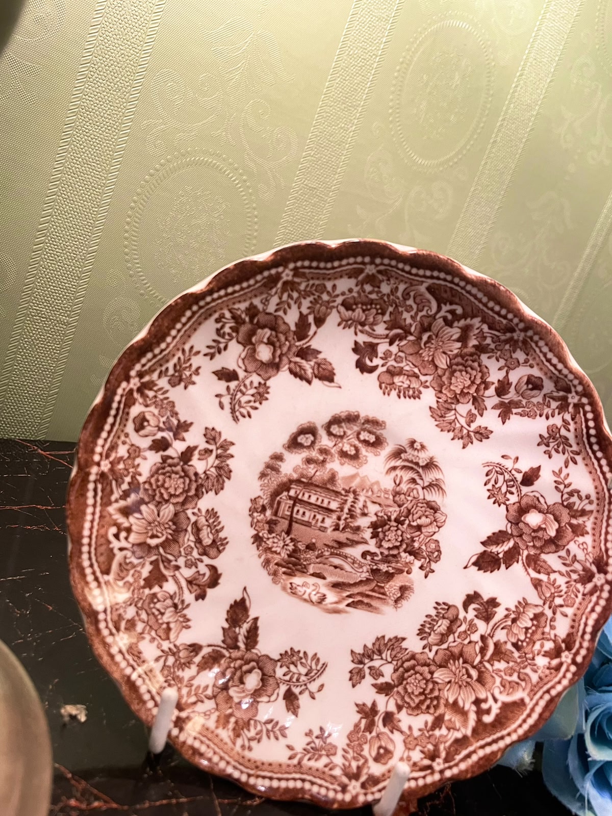 Mott Manquin Brown Transferware Decor Plate 5 Inch