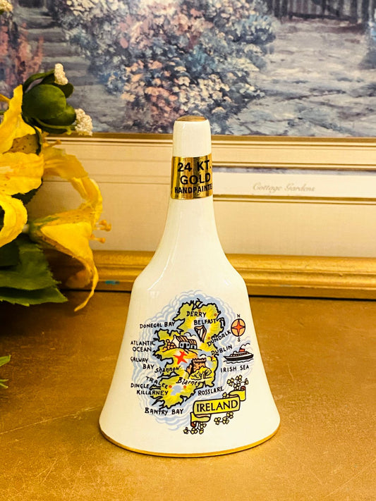 Vintage Ireland Fine Bone China Handbell Souvenir