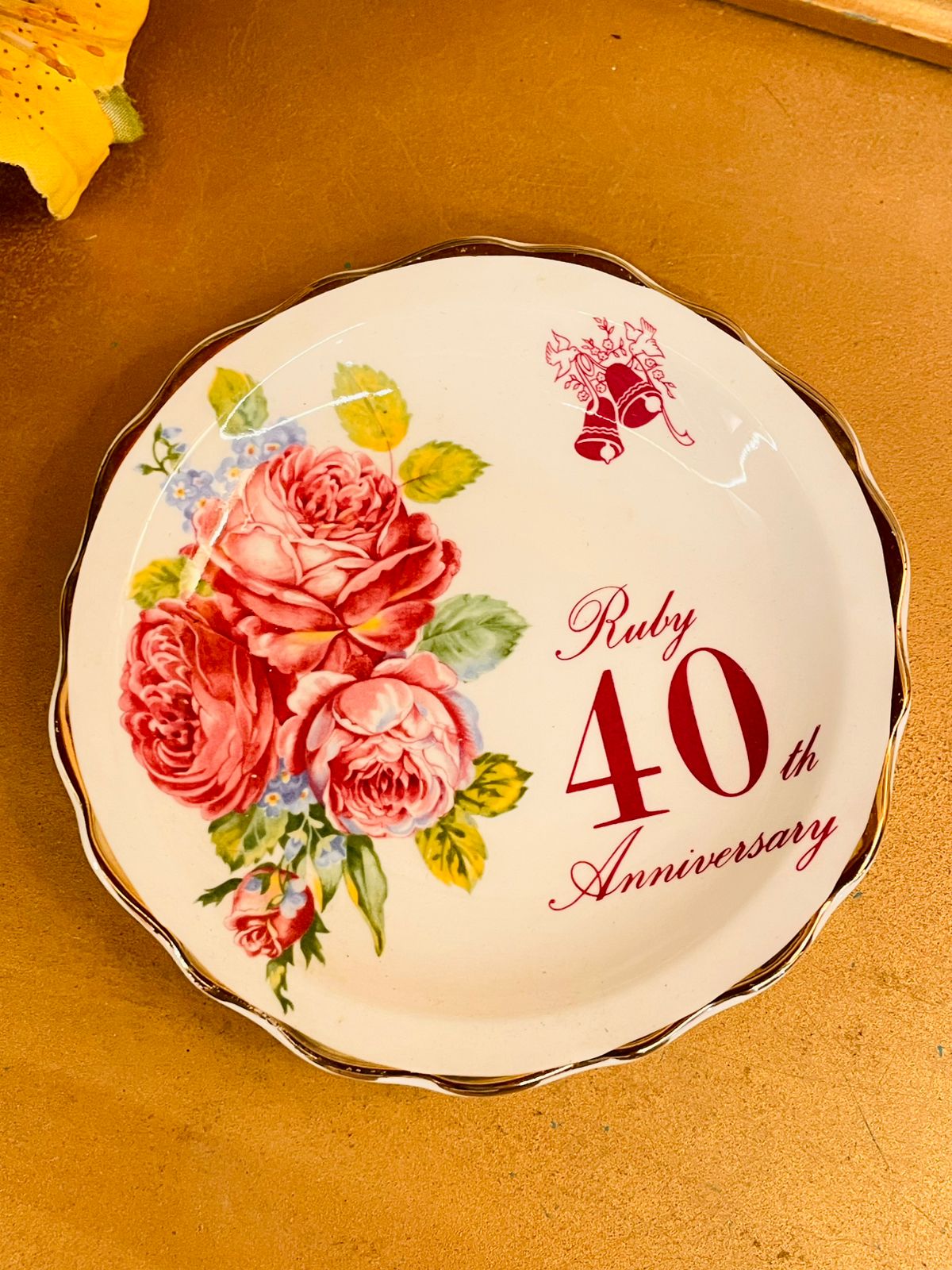 4.5 inches Vintage Ruby 40th Anniversary Bone China Plate England