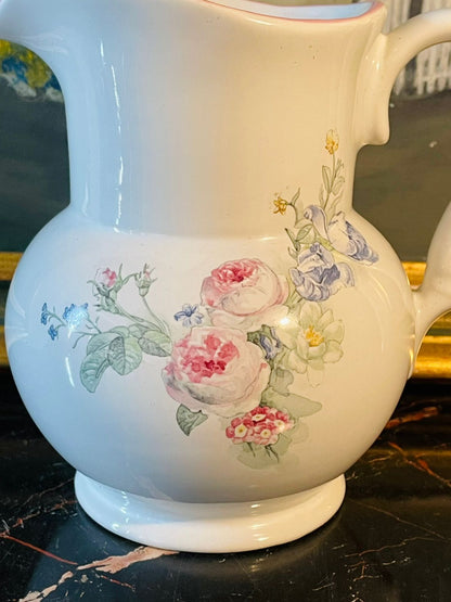 Floral Jug Ceramic , The Boots Company “Original Collection”  – Made in England – 7 Inches Tall