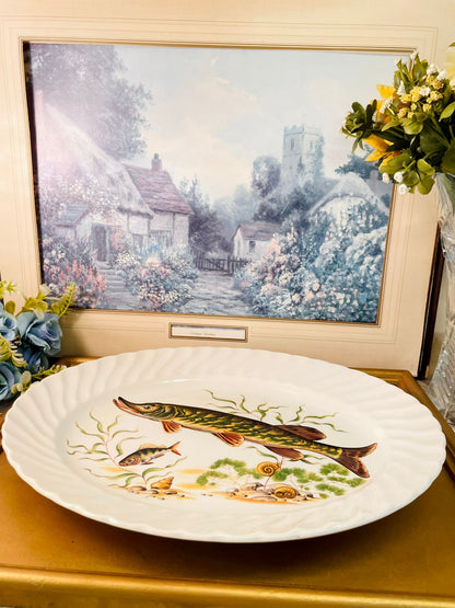 Vintage Fish Design Large Serving Dish