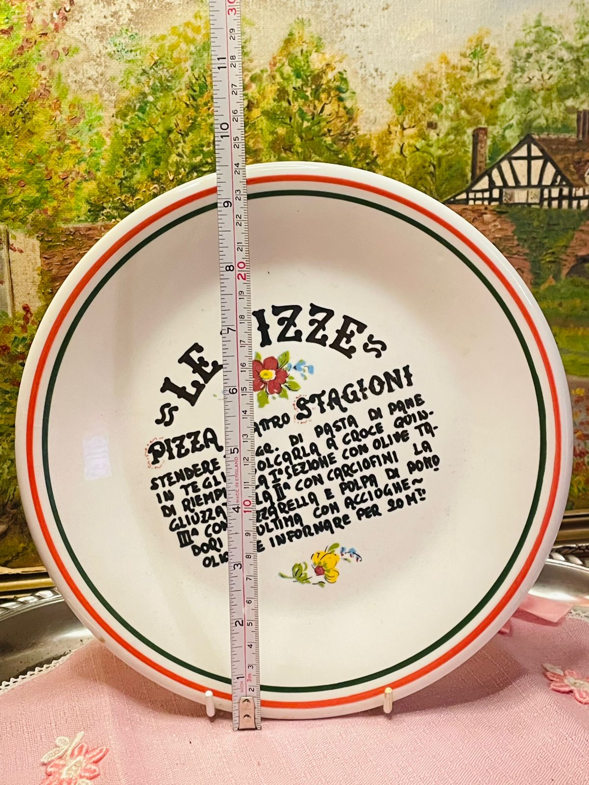 LE PIZZE Serving Plate – Made in Italy – Vintage Retro Ceramic Pizza Platter - Oven Safe