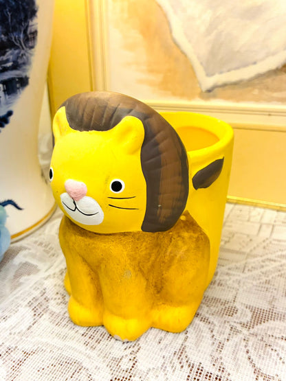 Lion-Shaped Ceramic Planter – Cute Home Decor – Animal-Themed Flower Pot