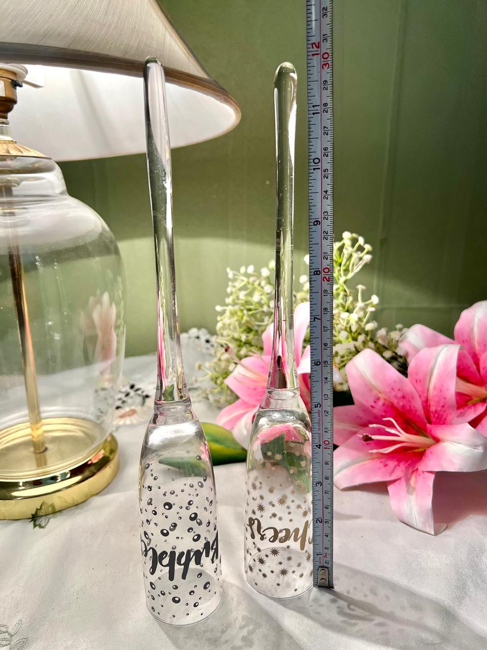 Clear Crystal Decor 11.5" – Set of 2