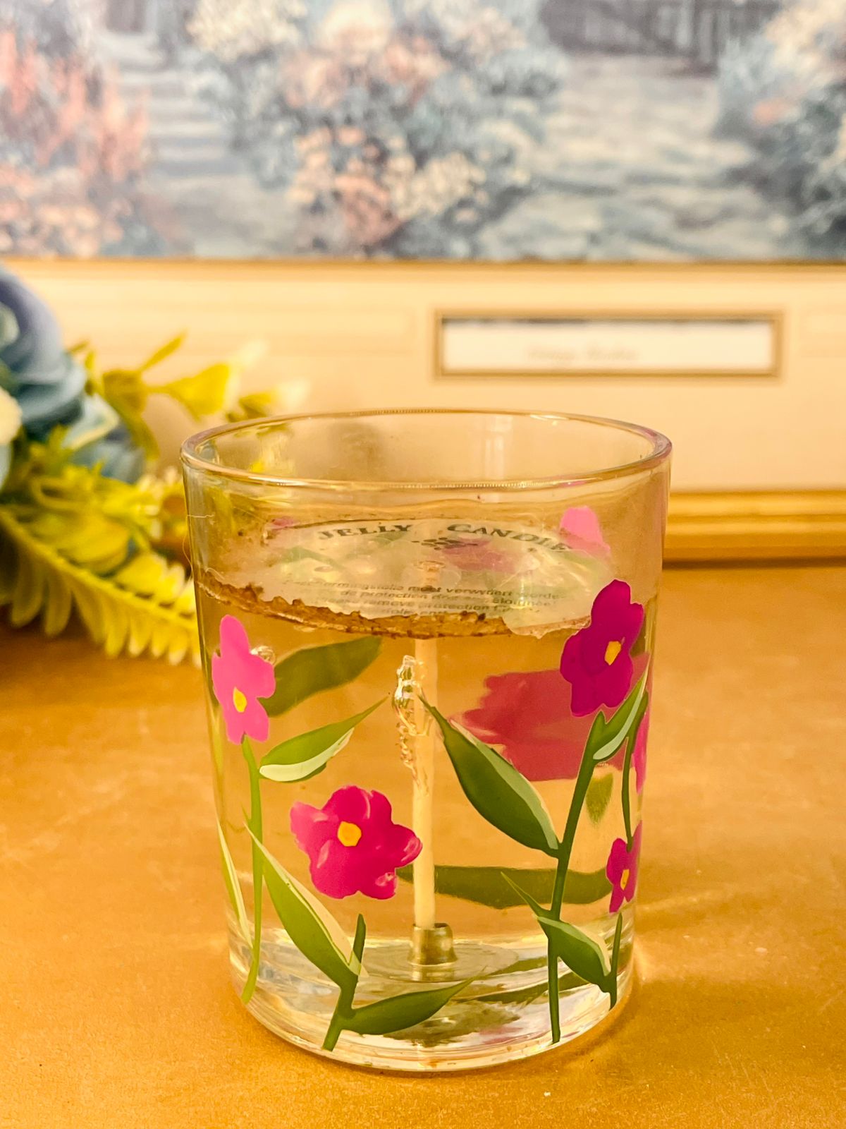 Floral Jelly Candle Glass Decorative Aesthetic Decor