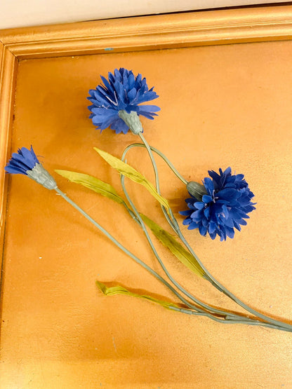 Blue Artificial Cornflower Floral Spray 17"