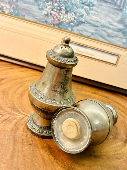 Vintage Silver Tone Salt and Pepper Shaker Set