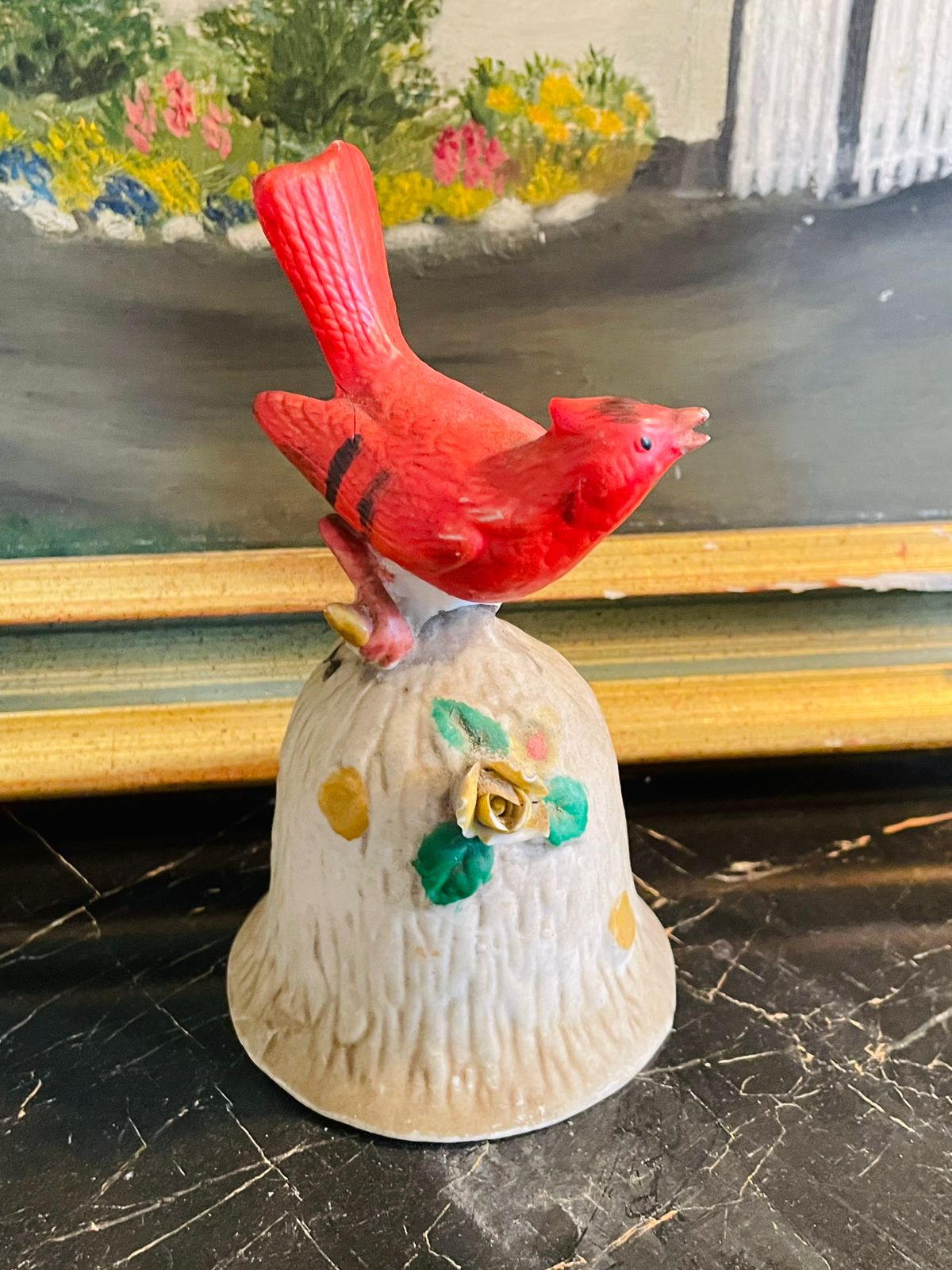 Vintage Towle Red Dove Bird Porcelain Bell – Flower Bell Collectible