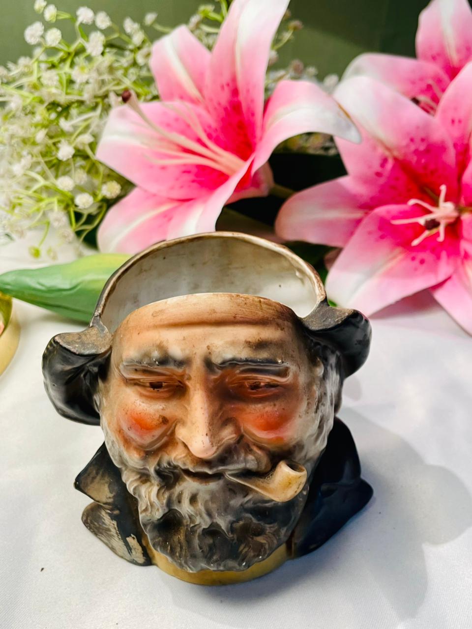 Vintage Character Mug with Bearded Pipe-Smoking Gentleman 4 in